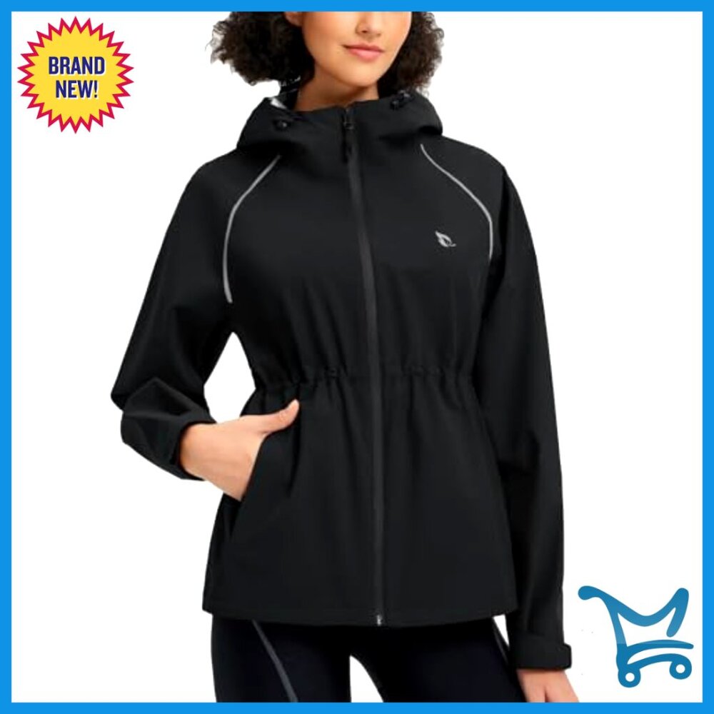Waterproof Packable Rain Jacket Reflective Hooded… - image 2